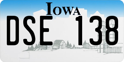 IA license plate DSE138