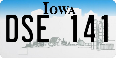 IA license plate DSE141