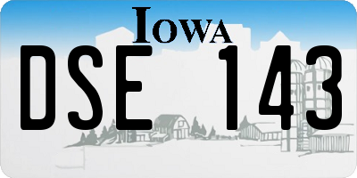IA license plate DSE143