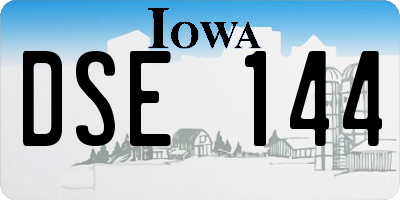 IA license plate DSE144