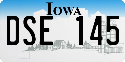 IA license plate DSE145