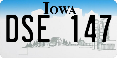 IA license plate DSE147