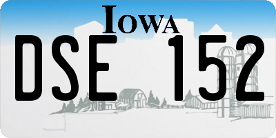 IA license plate DSE152