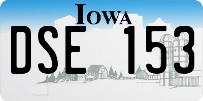 IA license plate DSE153