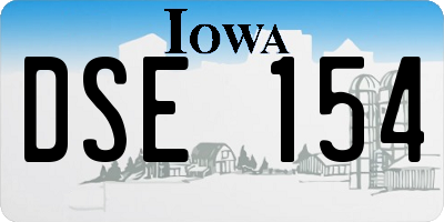 IA license plate DSE154