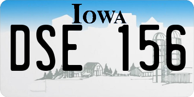 IA license plate DSE156