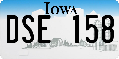 IA license plate DSE158