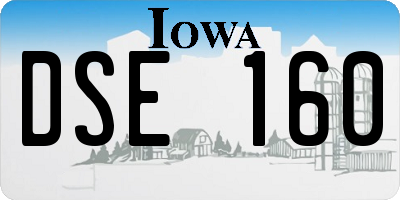 IA license plate DSE160