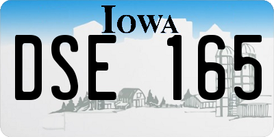 IA license plate DSE165