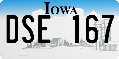 IA license plate DSE167
