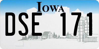 IA license plate DSE171
