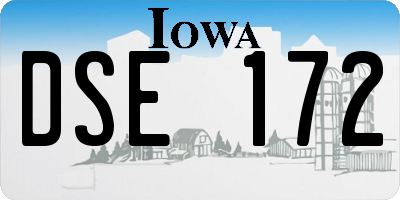 IA license plate DSE172