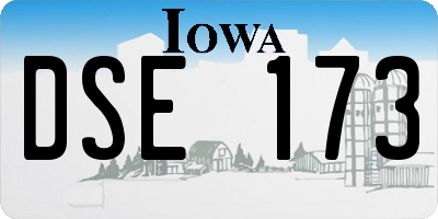 IA license plate DSE173