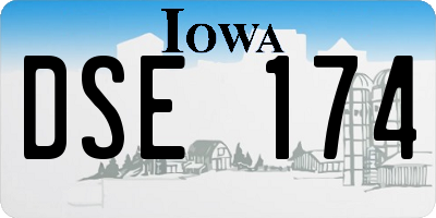 IA license plate DSE174