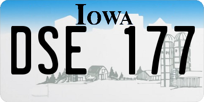 IA license plate DSE177