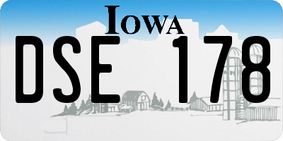 IA license plate DSE178