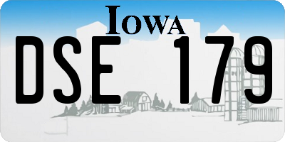 IA license plate DSE179