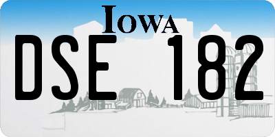 IA license plate DSE182