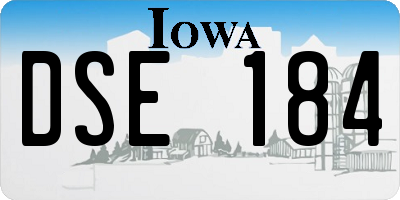 IA license plate DSE184