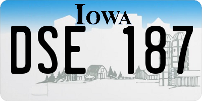 IA license plate DSE187