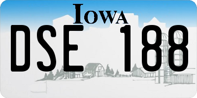 IA license plate DSE188