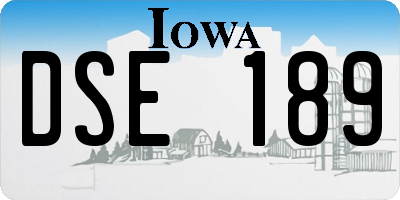 IA license plate DSE189