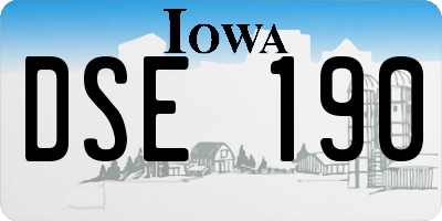 IA license plate DSE190