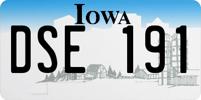 IA license plate DSE191