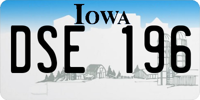 IA license plate DSE196