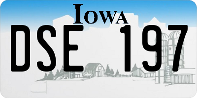 IA license plate DSE197