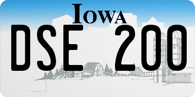IA license plate DSE200