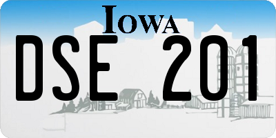 IA license plate DSE201