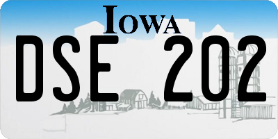 IA license plate DSE202