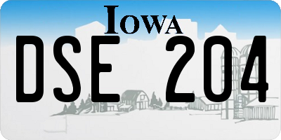 IA license plate DSE204