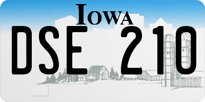 IA license plate DSE210