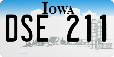 IA license plate DSE211