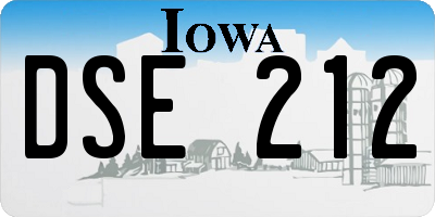 IA license plate DSE212