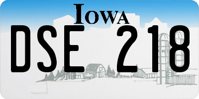 IA license plate DSE218