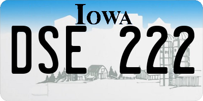 IA license plate DSE222