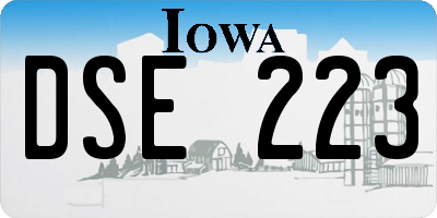 IA license plate DSE223