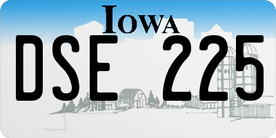 IA license plate DSE225