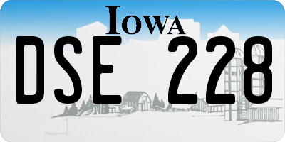 IA license plate DSE228