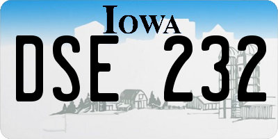 IA license plate DSE232