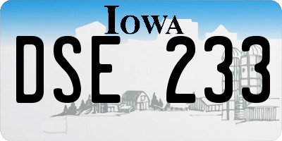 IA license plate DSE233