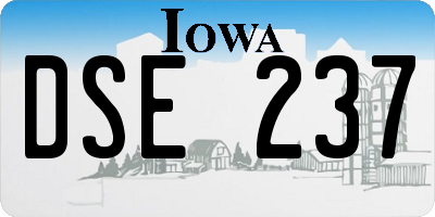 IA license plate DSE237