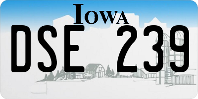 IA license plate DSE239