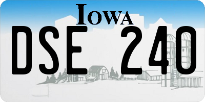 IA license plate DSE240