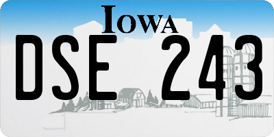 IA license plate DSE243