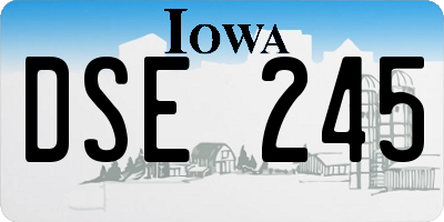 IA license plate DSE245