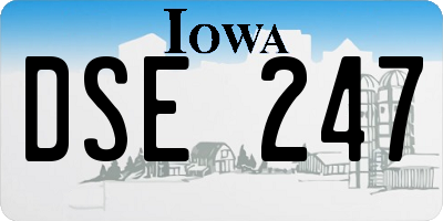 IA license plate DSE247